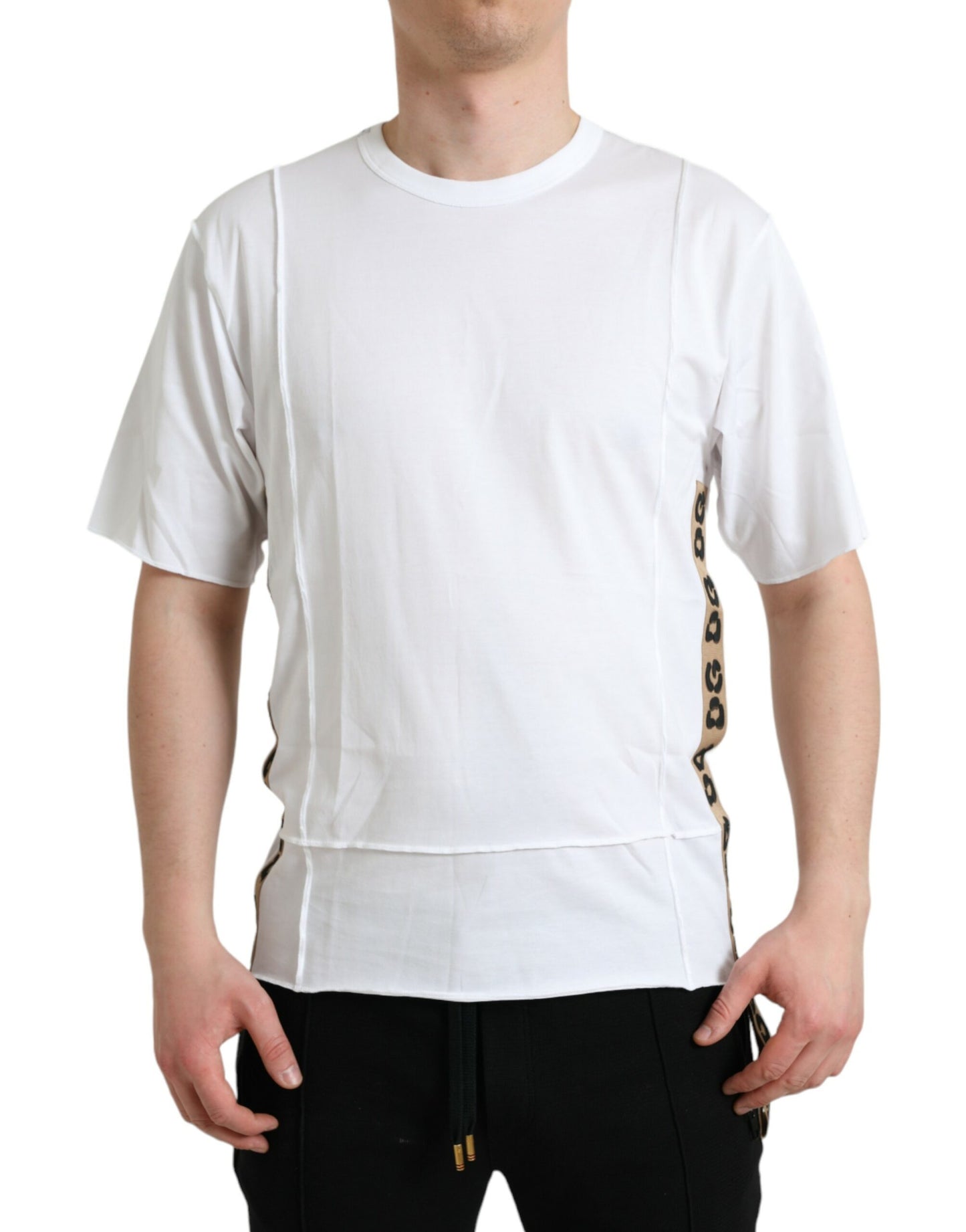 Dolce &amp; Gabbana T-shirt à manches courtes et col rond avec logo blanc