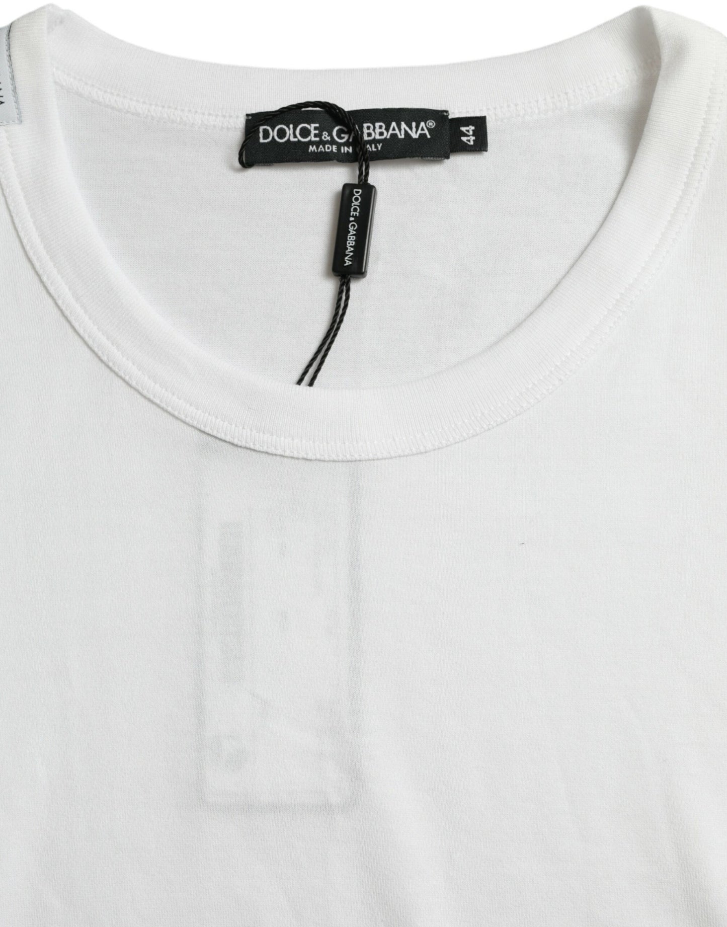 Dolce &amp; Gabbana T-shirt à manches courtes et col rond avec logo blanc