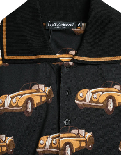 Dolce &amp; Gabbana T-shirt polo à manches courtes imprimé voiture noir