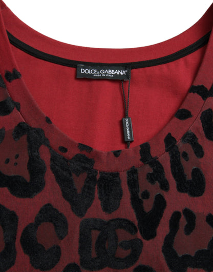 Dolce &amp; gabbana t-shirt débardeur sans manches à imprimé léopard rouge