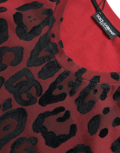 Dolce &amp; gabbana t-shirt débardeur sans manches à imprimé léopard rouge