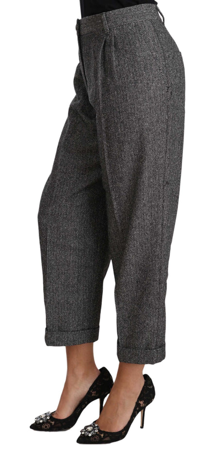 Pantalon en laine mélangée gris Dolce &amp; gabbana