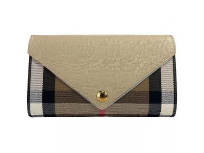 Burberry Hannah Small House Check Sac bandoulière en cuir coca