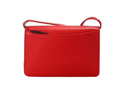 Sac bandoulière en cuir lisse Burberry Hampshire petit logo embossé rouge