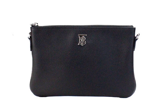 Burberry Peyton monogramme pochette en cuir noir sac à bandoulière sac à main