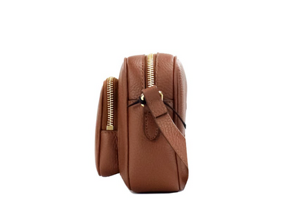 Petit sac bandoulière en cuir marron clair Burberry