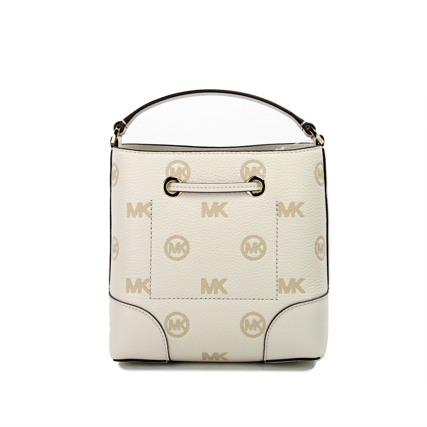 Michael kors mercer petit sac messager seau à cordon en relief crème claire