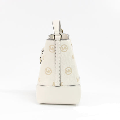 Michael kors mercer petit sac messager seau à cordon en relief crème claire