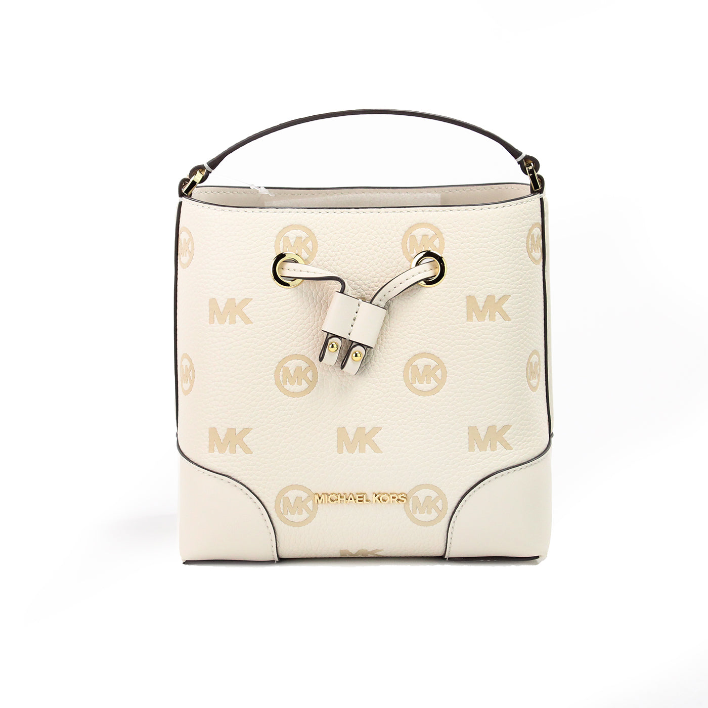 Michael kors mercer petit sac messager seau à cordon en relief crème claire