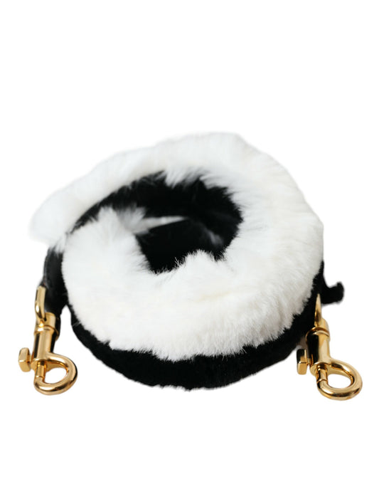 Dolce &amp; gabbana bandoulière accessoire en fourrure de lapin blanc noir