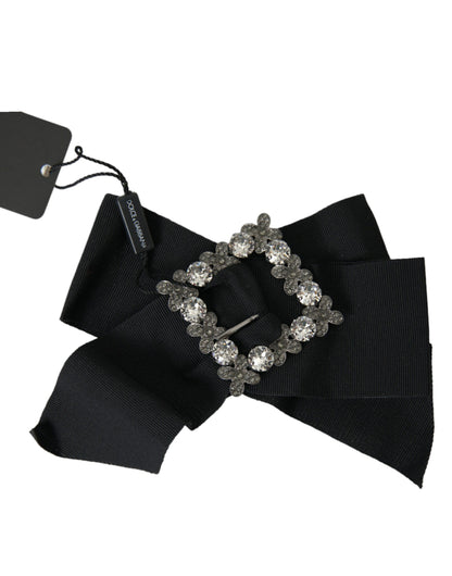 Dolce & Gabbana Black Swarovski Crystal Embellished Hair Clip