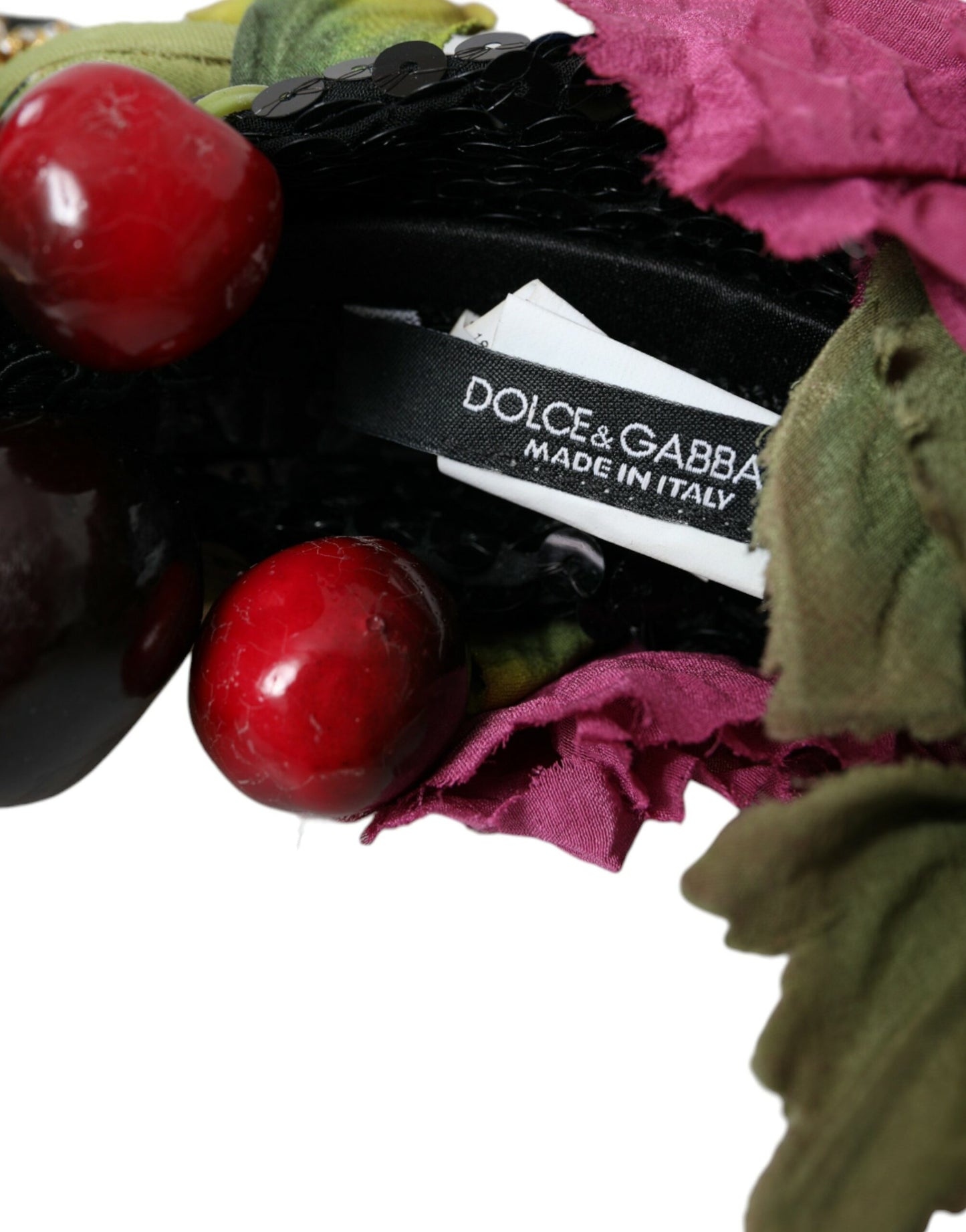 Diadème de déclaration de bandeau en cristal de cerise de pastèque rouge Dolce &amp; Gabbana