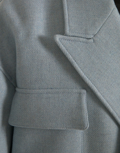 Veste trench-coat croisée bleue Dolce &amp; Gabbana