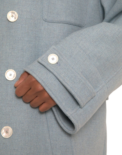 Veste trench-coat croisée bleue Dolce &amp; Gabbana