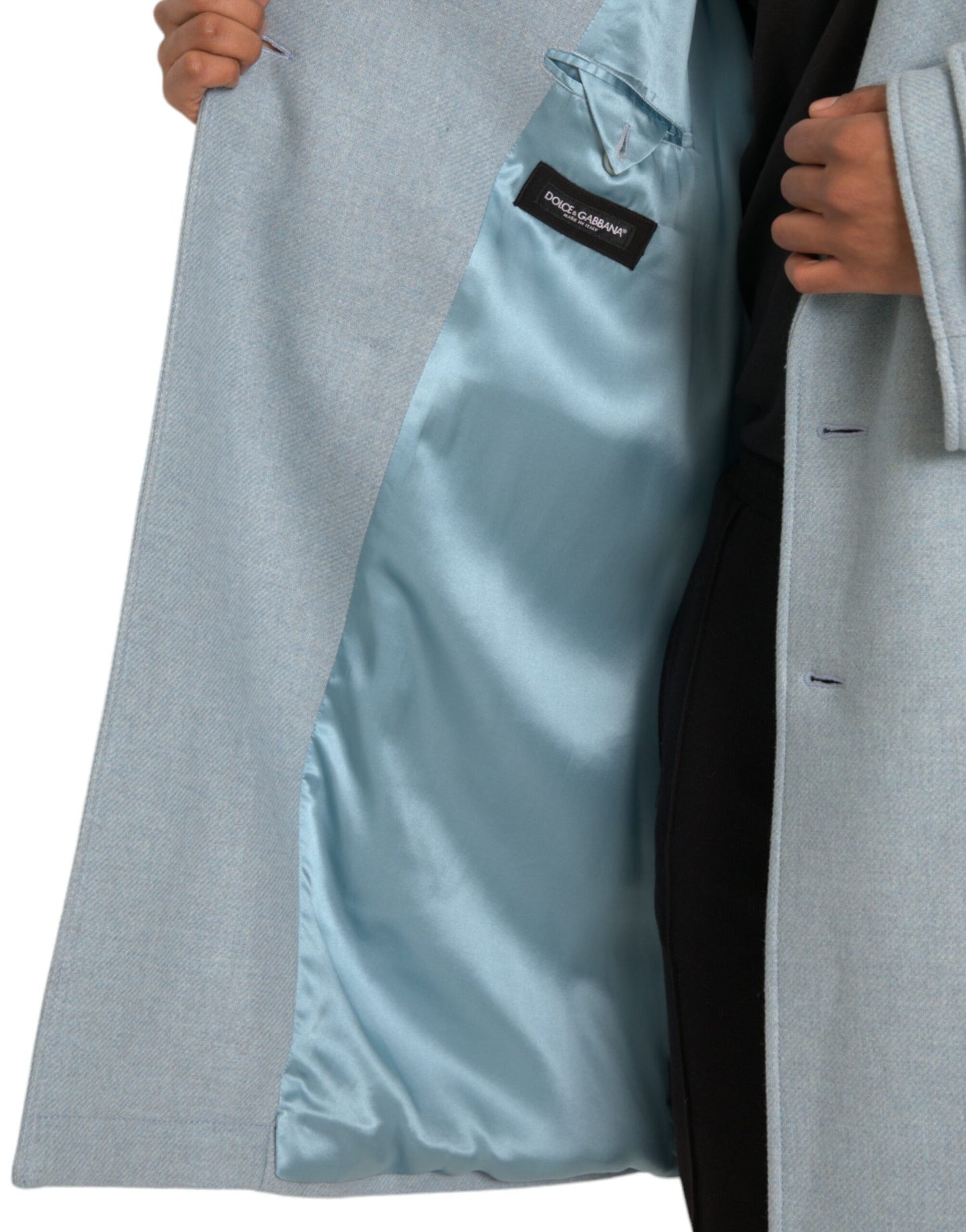 Veste trench-coat croisée bleue Dolce &amp; Gabbana