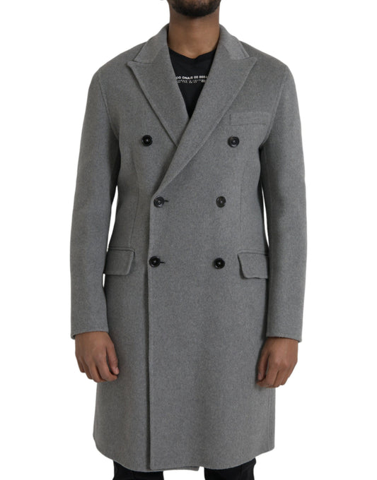 Veste en cachemire double trench-coat gris Dolce &amp; gabbana