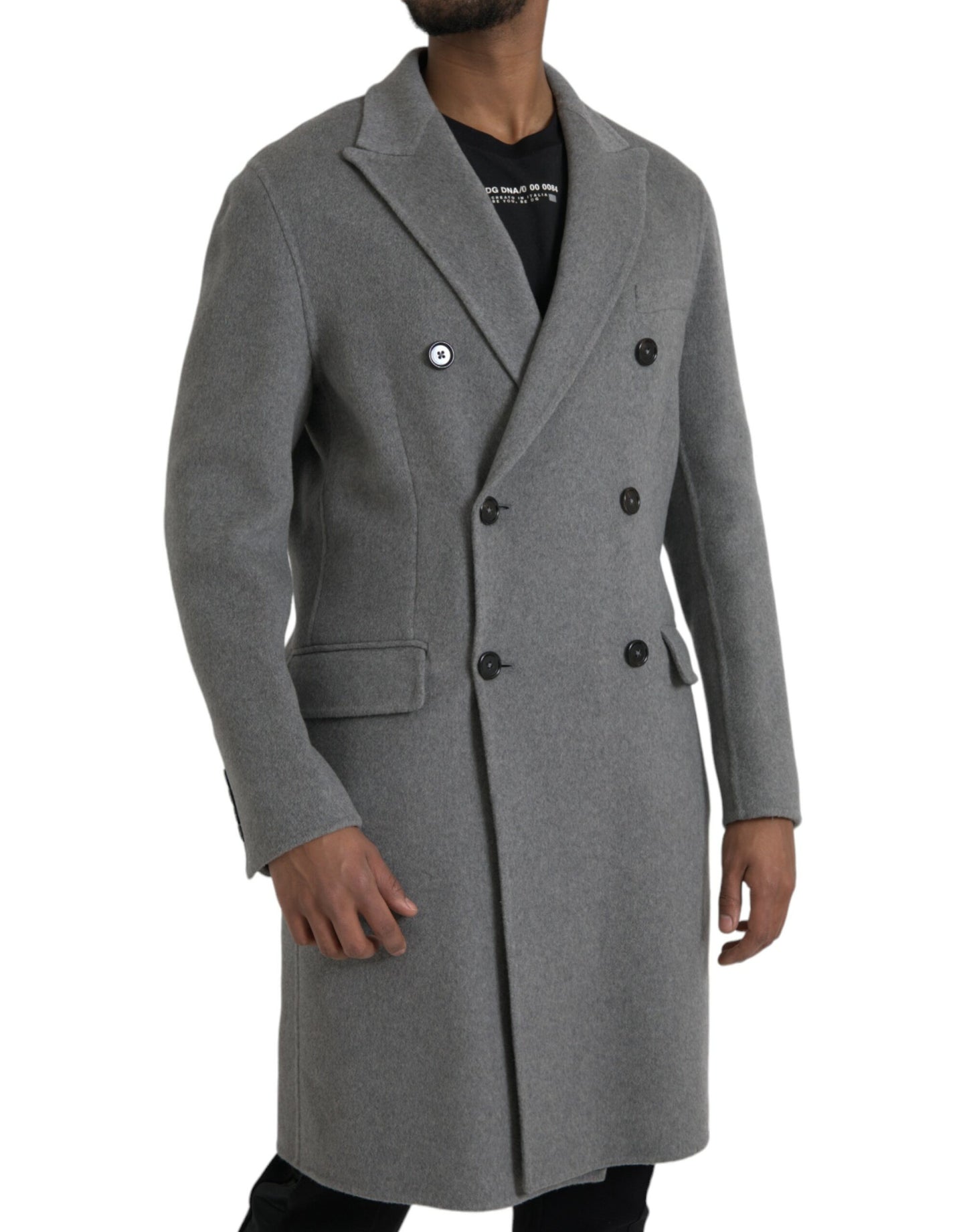 Veste en cachemire double trench-coat gris Dolce &amp; gabbana