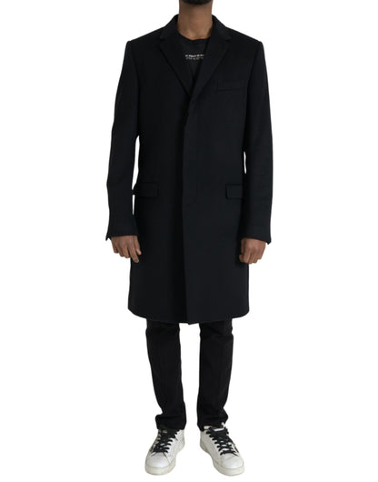 Veste trench-coat en laine et cachemire noir Dolce &amp; gabbana