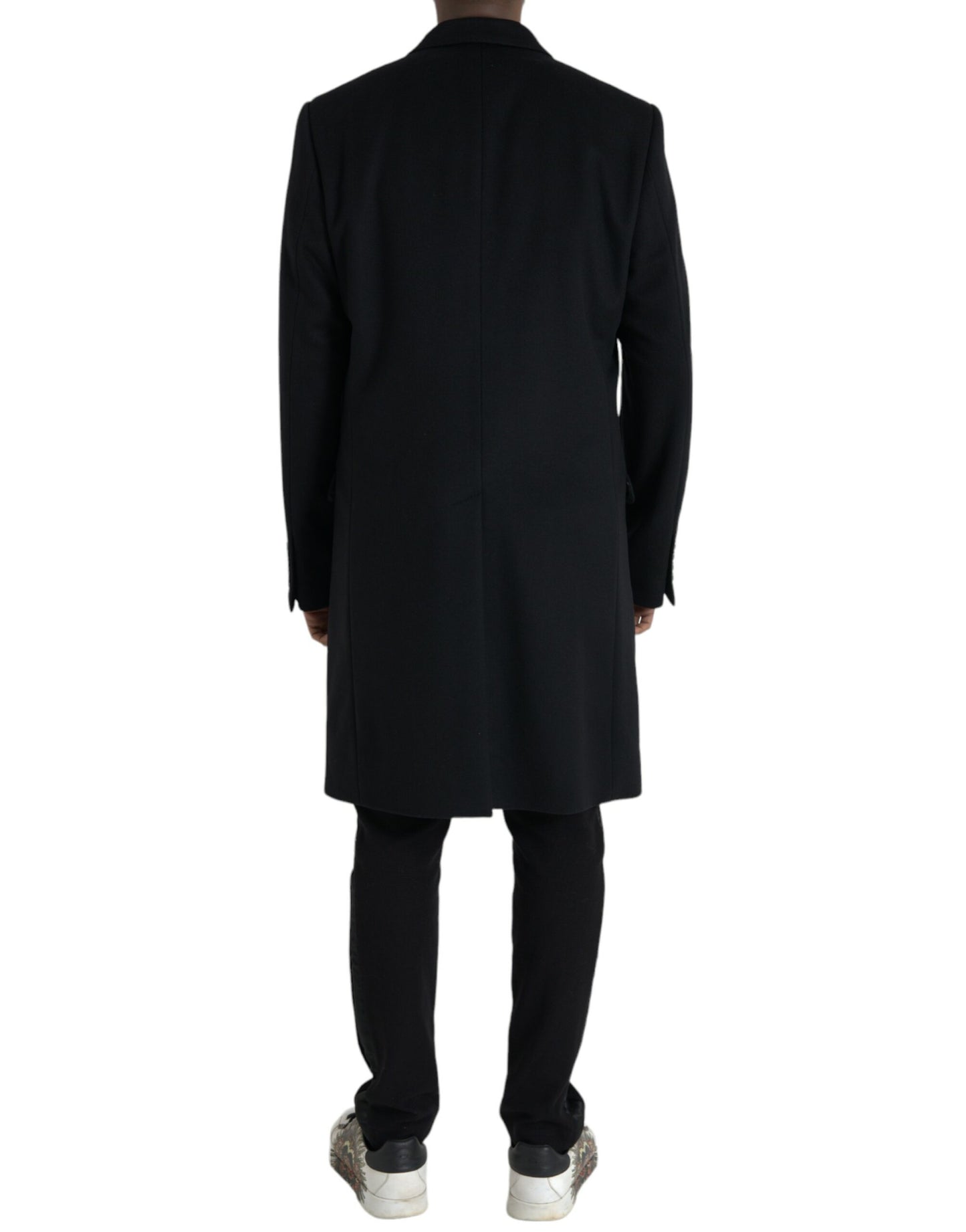 Veste trench-coat en laine et cachemire noir Dolce &amp; gabbana