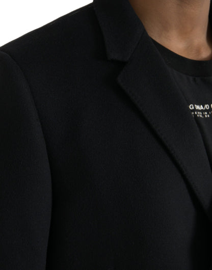 Veste trench-coat en laine et cachemire noir Dolce &amp; gabbana