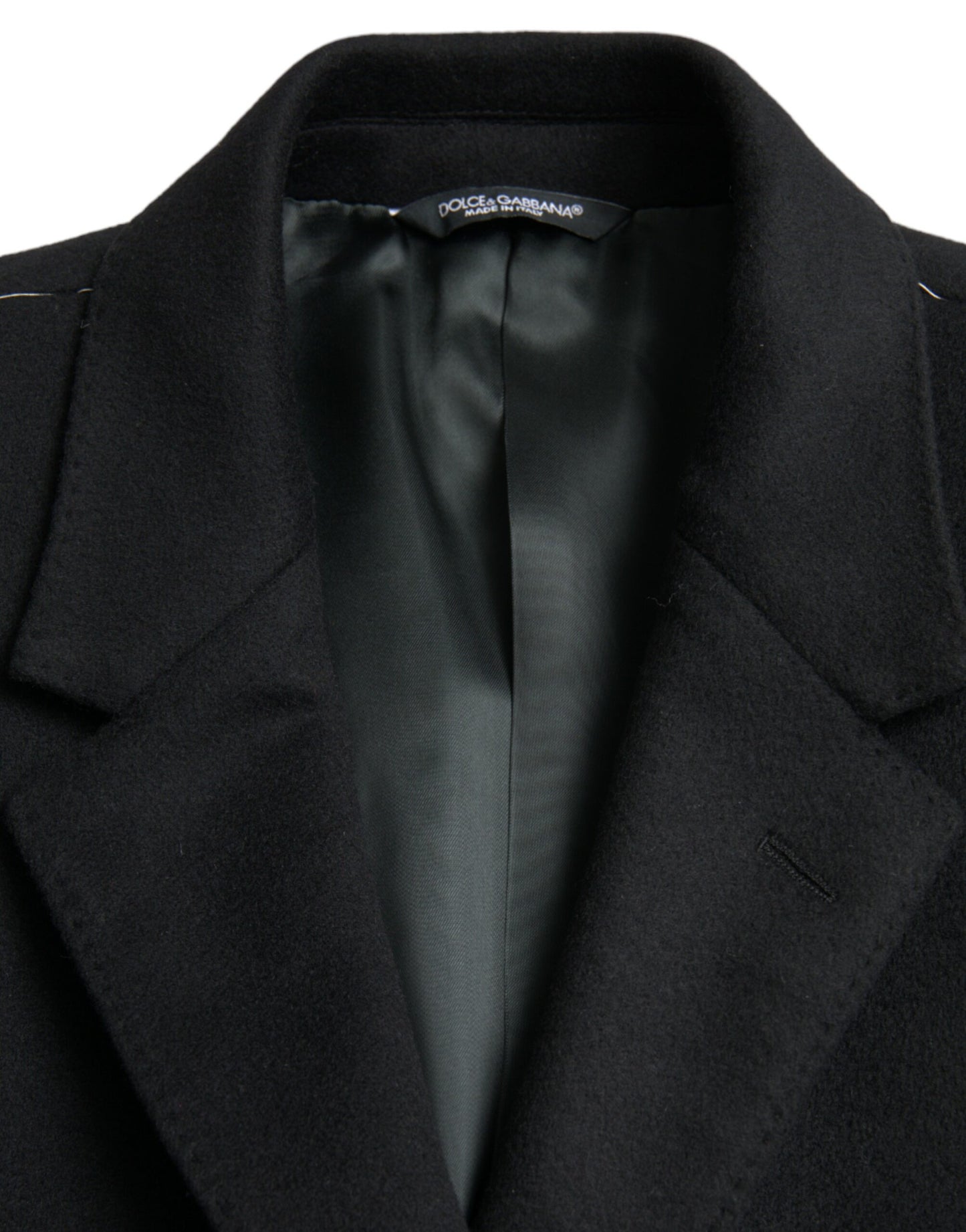 Veste trench-coat en laine et cachemire noir Dolce &amp; gabbana