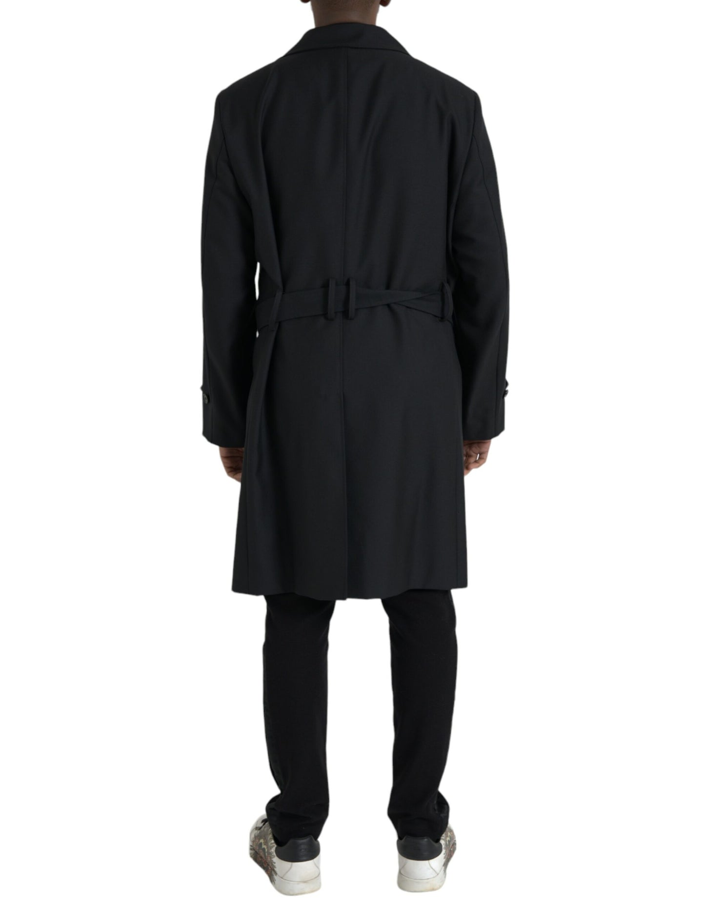 Dolce &amp; Gabbana Veste trench-coat croisée noire à double boutonnage