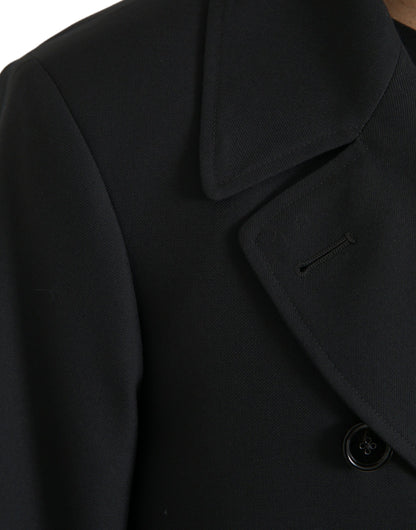 Dolce &amp; Gabbana Veste trench-coat croisée noire à double boutonnage