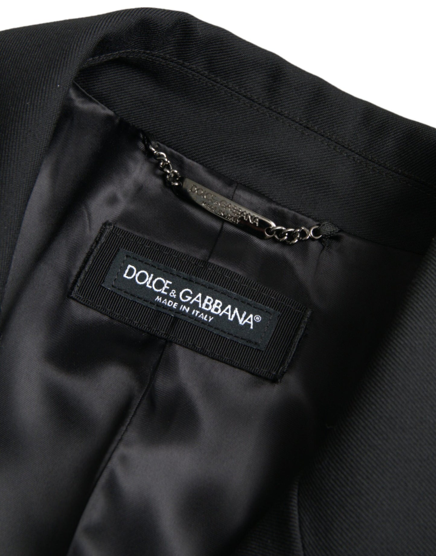 Dolce &amp; Gabbana Veste trench-coat croisée noire à double boutonnage