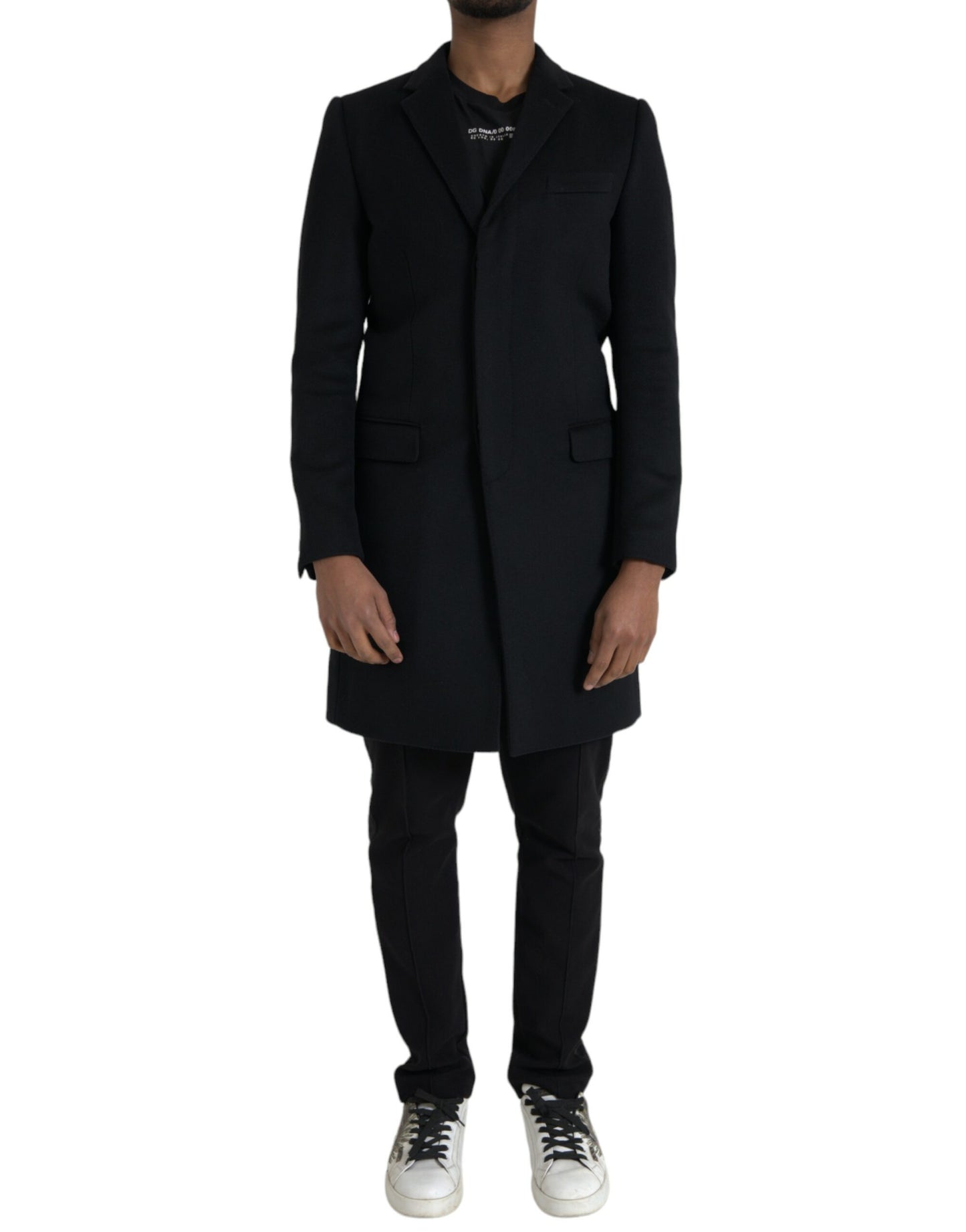 Dolce &amp; gabbana veste trench-coat noire à simple boutonnage