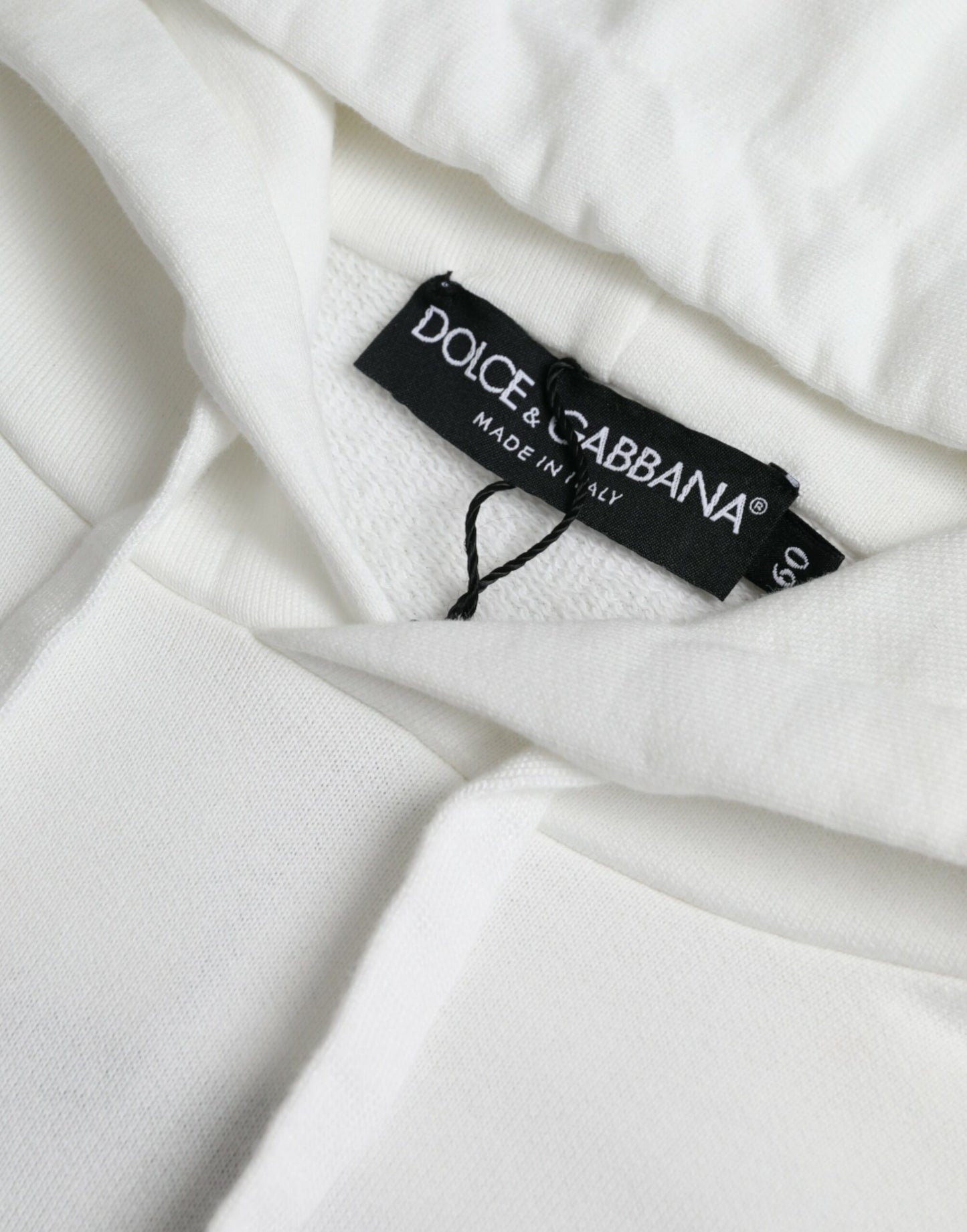 Pull sweat à capuche en coton blanc Dolce &amp; gabbana