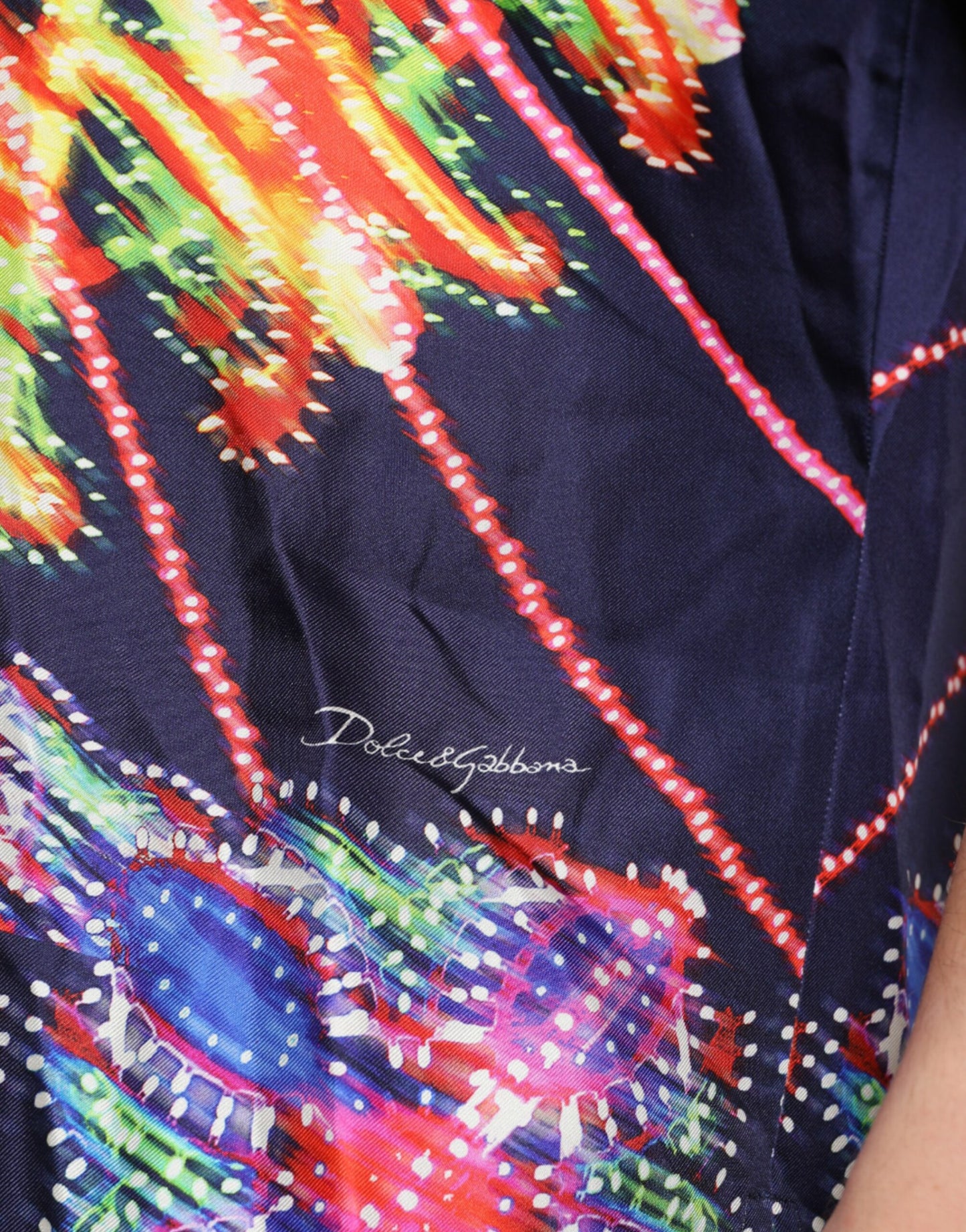 Chemise décontractée en soie multicolore luminarie Dolce &amp; gabbana