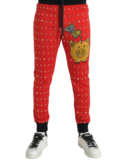 Dolce &amp; Gabbana Pantalon de survêtement rouge année du cochon