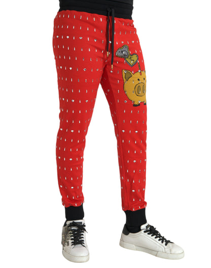 Dolce &amp; Gabbana Pantalon de survêtement rouge année du cochon