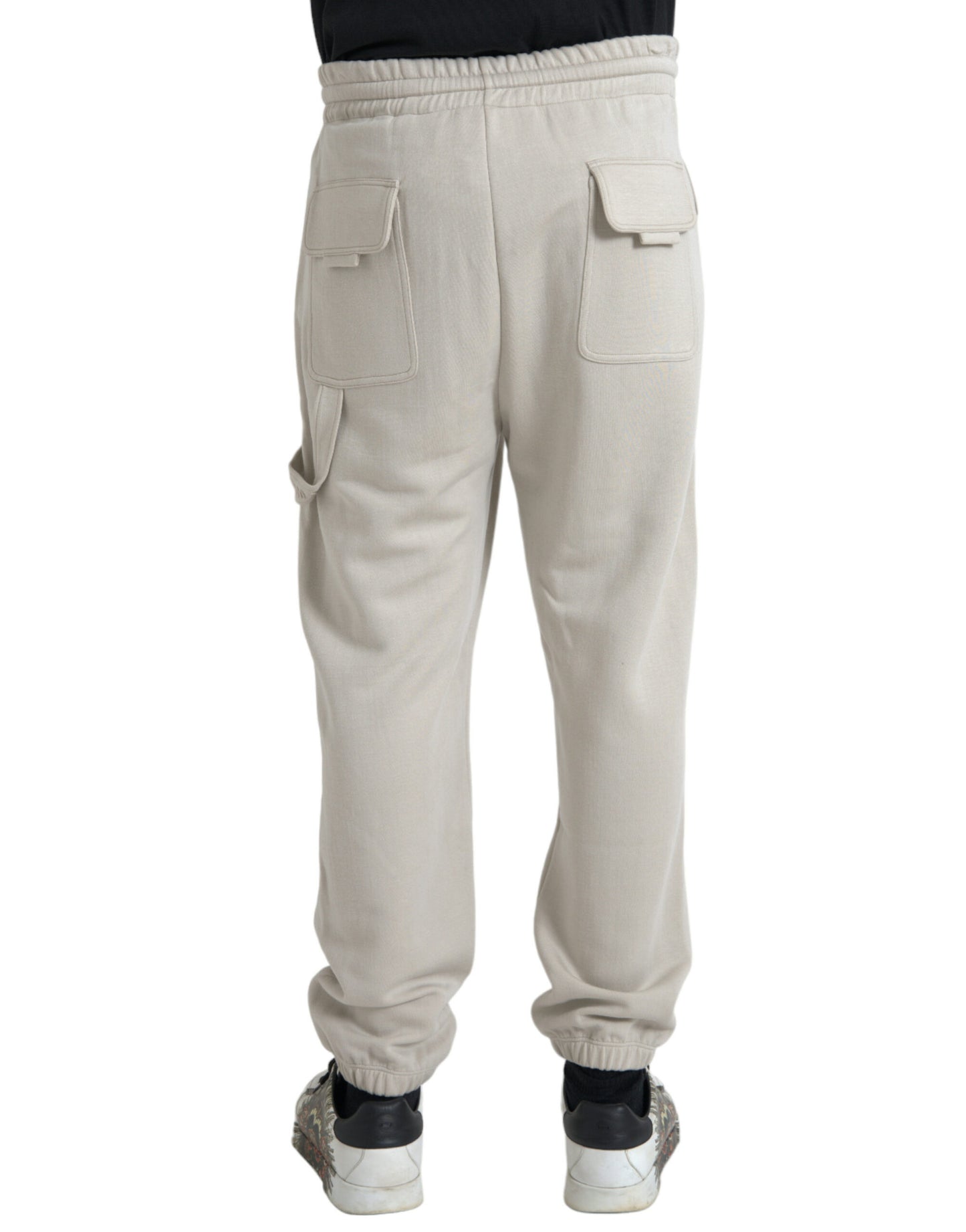 Pantalon de survêtement cargo en viscose blanc cassé Dolce &amp; Gabbana