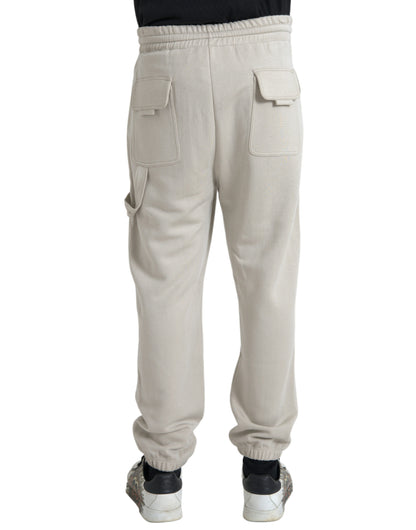 Pantalon de survêtement cargo en viscose blanc cassé Dolce &amp; Gabbana