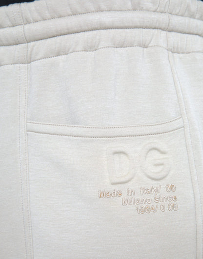 Pantalon de survêtement cargo en viscose blanc cassé Dolce &amp; Gabbana