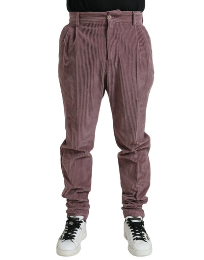 Pantalon skinny stretch en coton velours côtelé violet Dolce &amp; gabbana