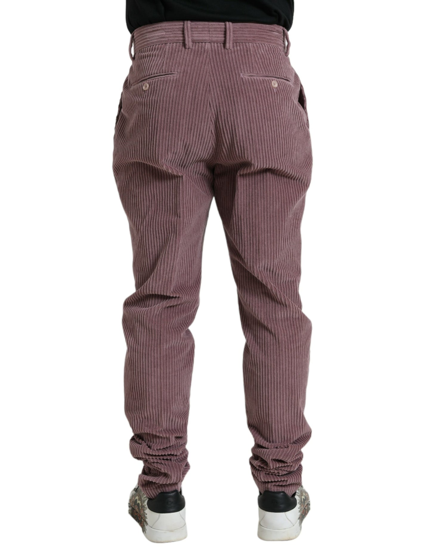 Pantalon skinny stretch en coton velours côtelé violet Dolce &amp; gabbana