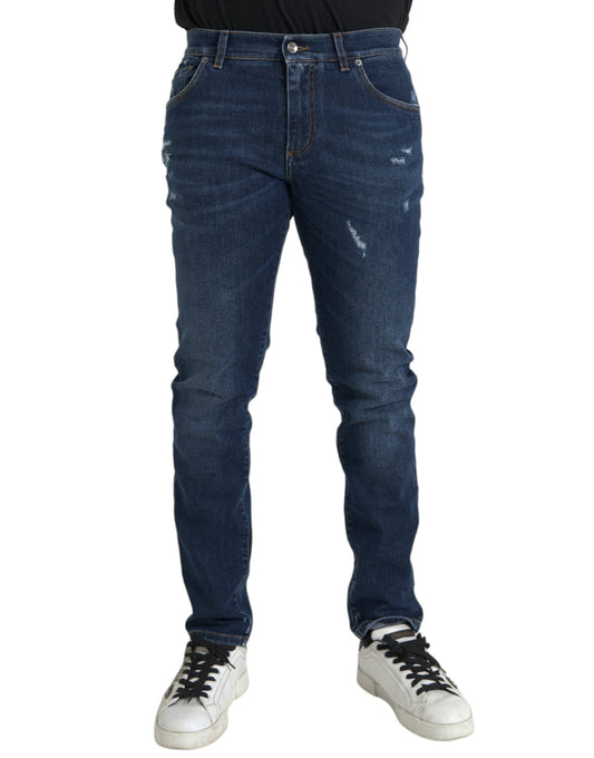 Dolce &amp; Gabbana Jean skinny en coton bleu coupe slim pour homme