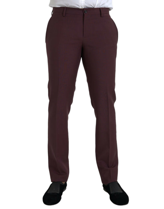 Dolce &amp; Gabbana Pantalon habillé coupe slim en laine marron pour hommes