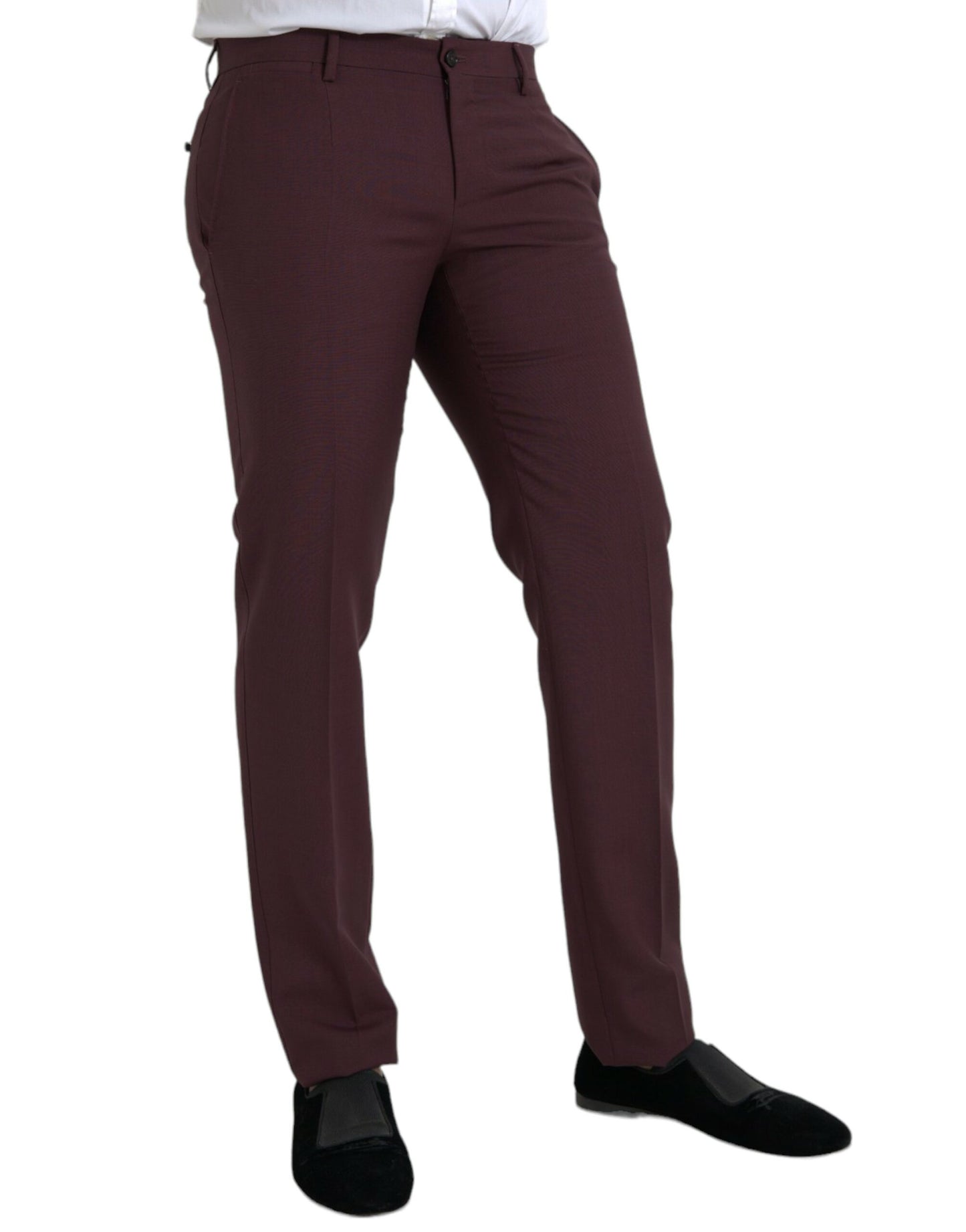 Dolce &amp; Gabbana Pantalon habillé coupe slim en laine marron pour hommes