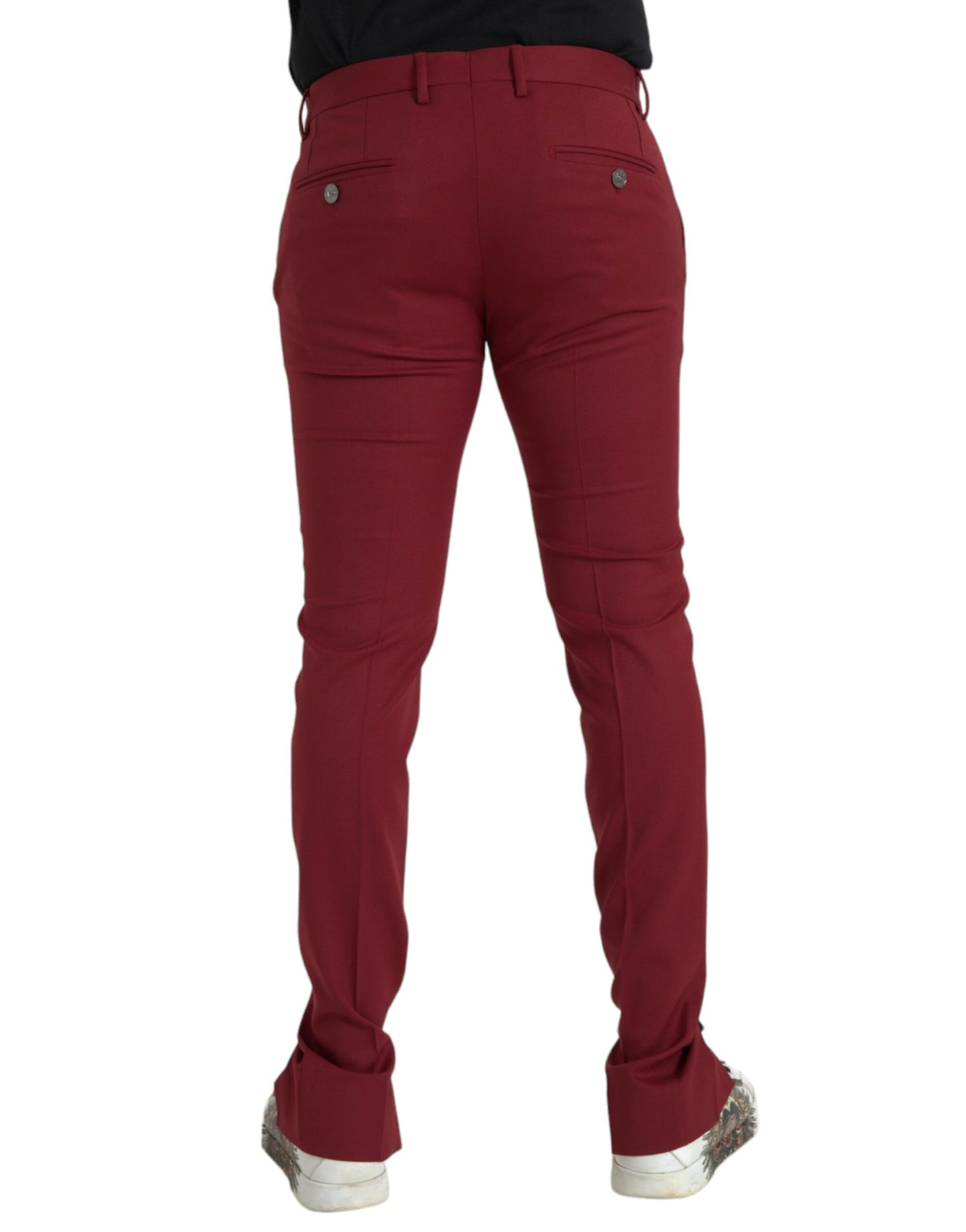 Dolce &amp; Gabbana Pantalon habillé coupe slim en laine rouge pour homme