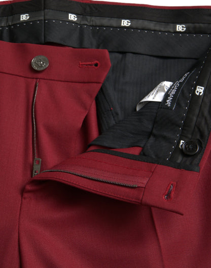 Dolce &amp; Gabbana Pantalon habillé coupe slim en laine rouge pour homme