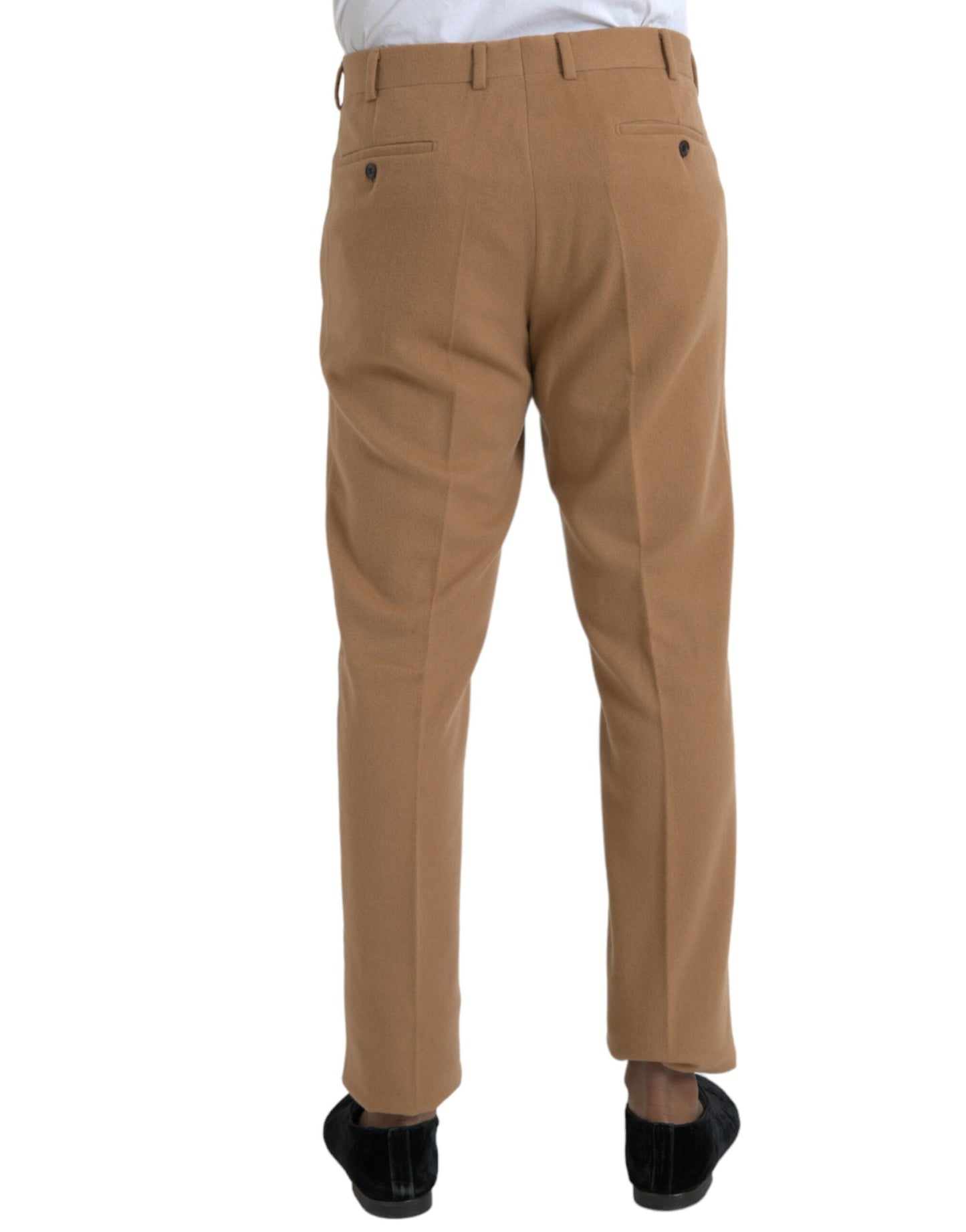 Prada pantalon habillé coupe droite en cachemire beige pour homme