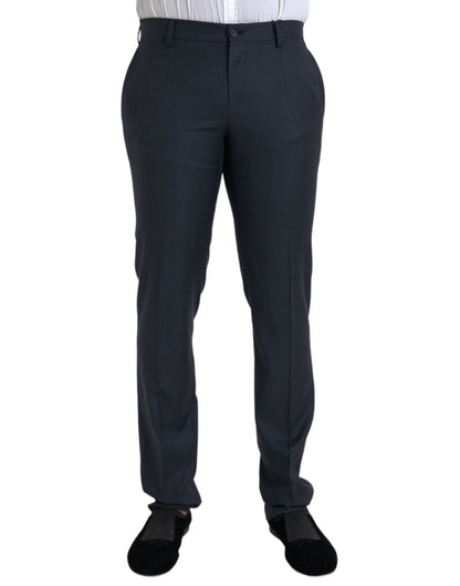 Dolce & Gabbana Blue Wool Men Skinny Dress Pants