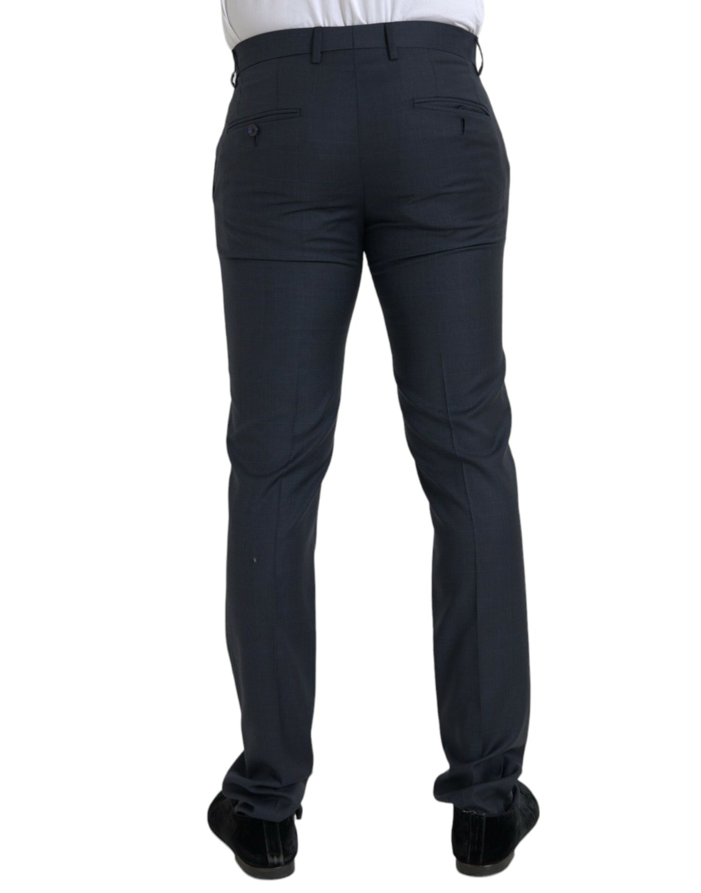 Pantalon habillé skinny en laine bleue Dolce &amp; Gabbana pour hommes