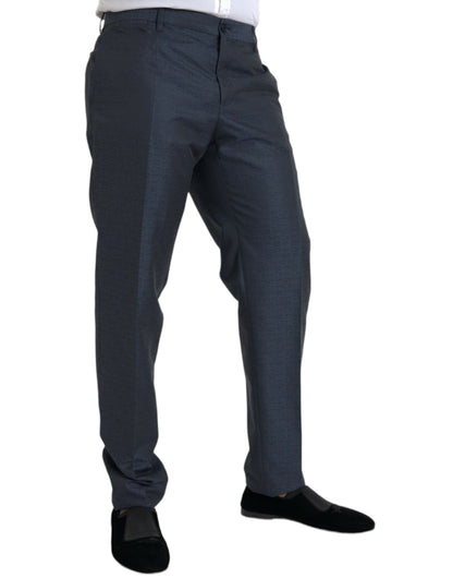 Pantalon habillé skinny en laine bleue Dolce &amp; Gabbana pour hommes