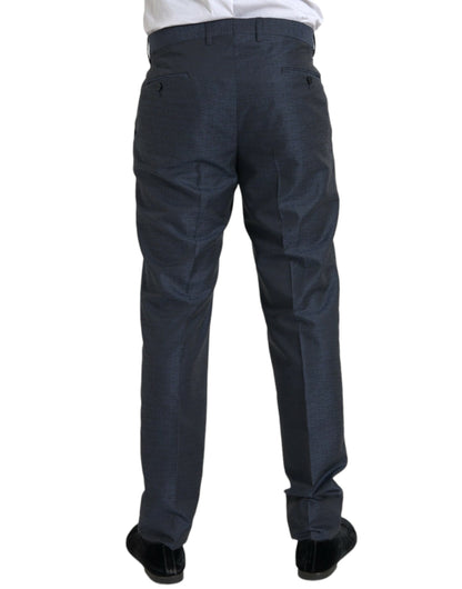 Pantalon habillé skinny en laine bleue Dolce &amp; Gabbana pour hommes