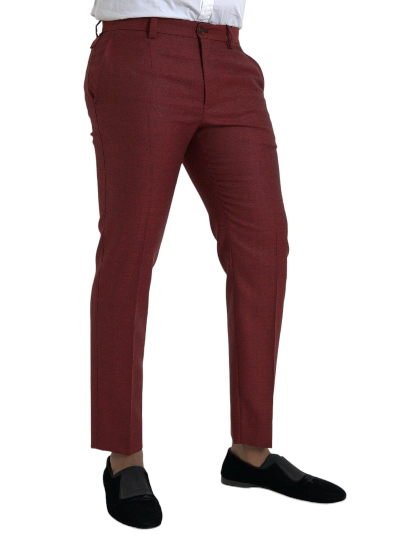 Dolce &amp; Gabbana Pantalon habillé skinny en laine marron pour hommes