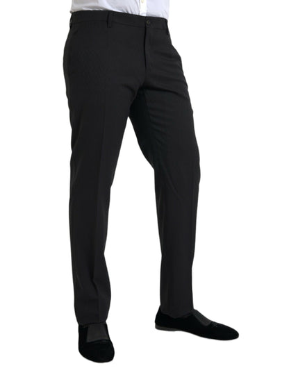 Dolce &amp; Gabbana Pantalon habillé skinny en laine noire pour hommes